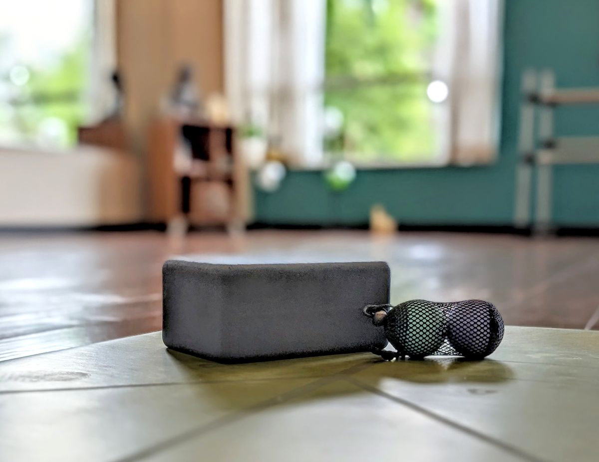 Yoga mats and blocks ready in the VIVE mind-body studio